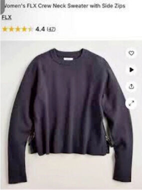 FLX Crew Neck Sweater with Side Zips Side Zip Crew Neck Sweater in Purple